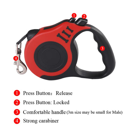 3m / 5m (9.8ft / 16.4ft) Automatic Retractable Dog Leash