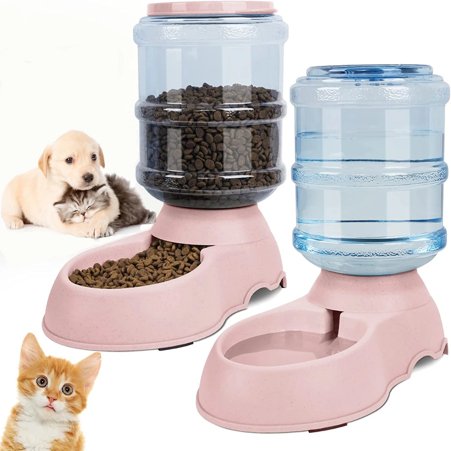 thumbnail interactive-video image 1 of Gravity Pet Feeder & Water Dispenser Set - Automatic Food And Water Bowls For Dogs And Cats (Large Size) 1 of 12